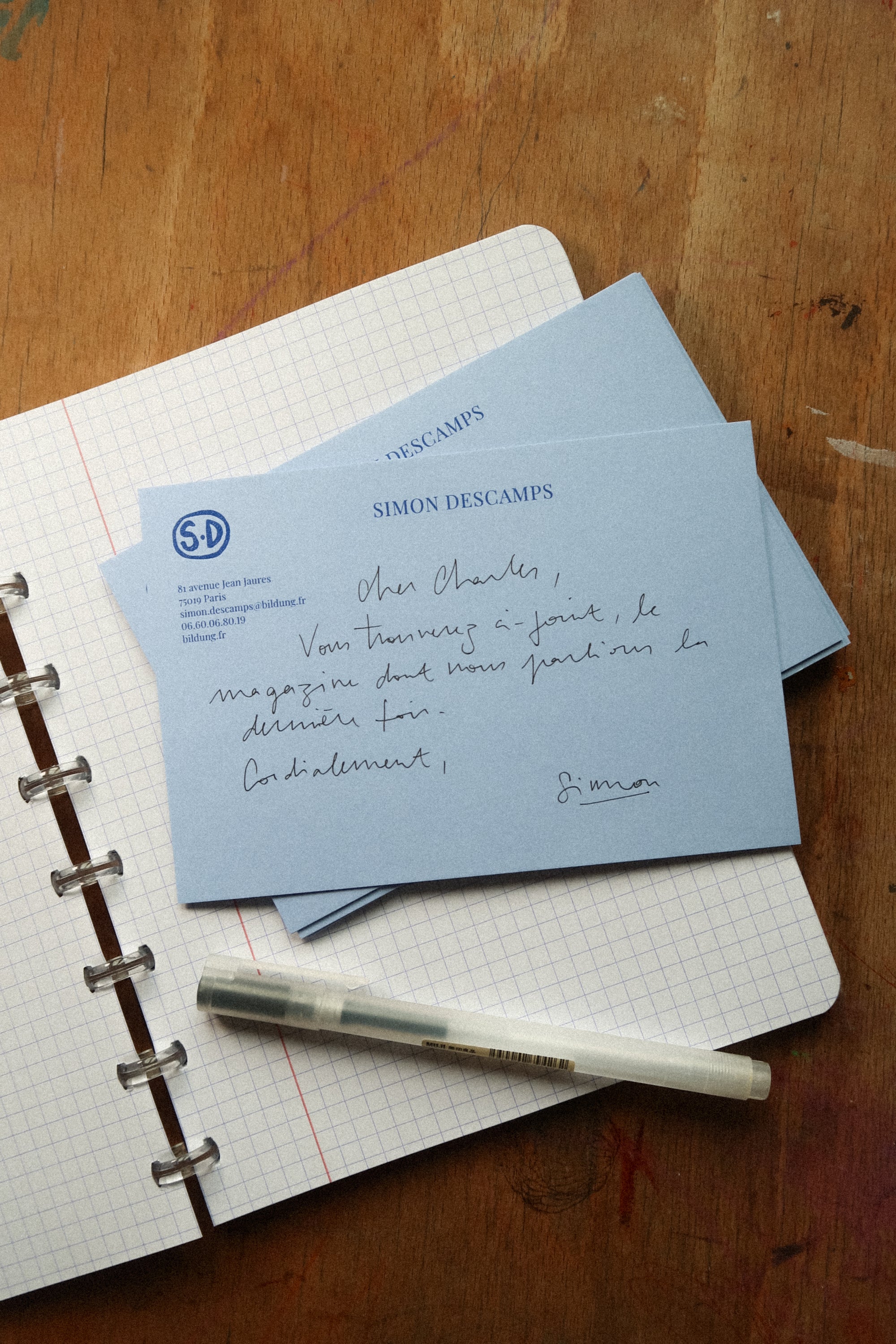 Grandes cartes de correspondance personnalisées