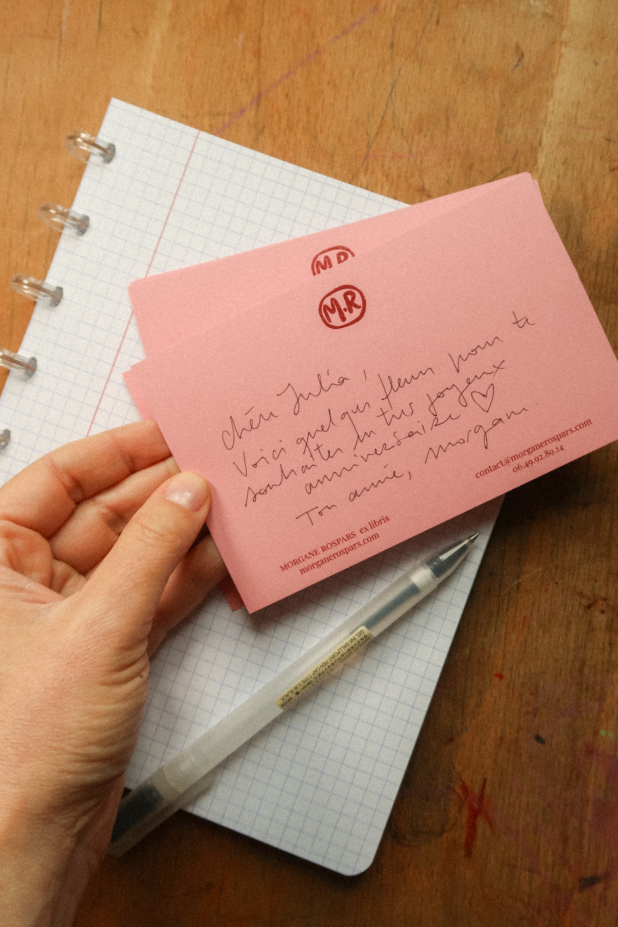 Petites cartes de correspondance personnalisées