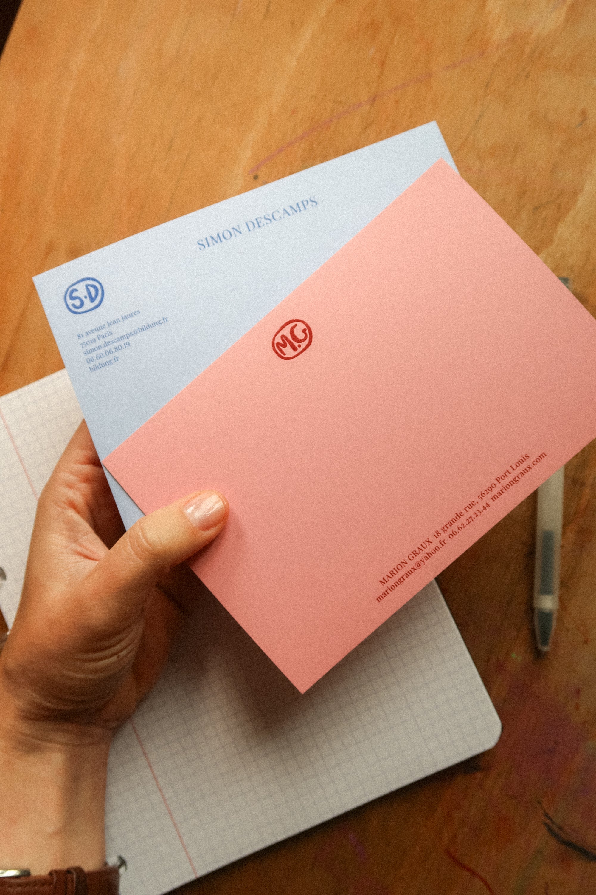 Grandes cartes de correspondance personnalisées